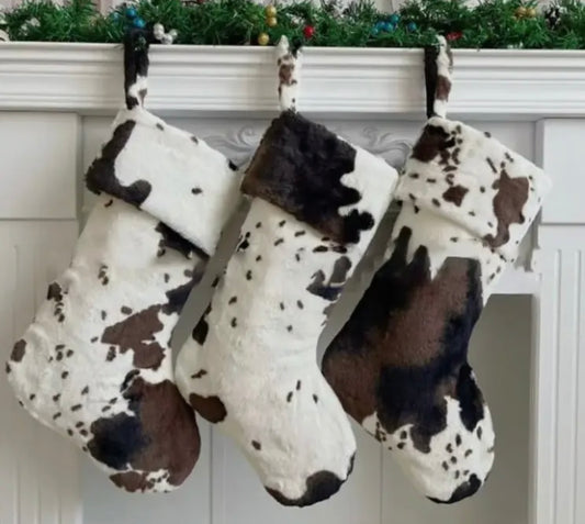 Cow Print Christmas Stocking