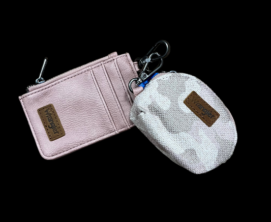 Wrangler Camo Print Dual Pouch Wristlet - Pink
