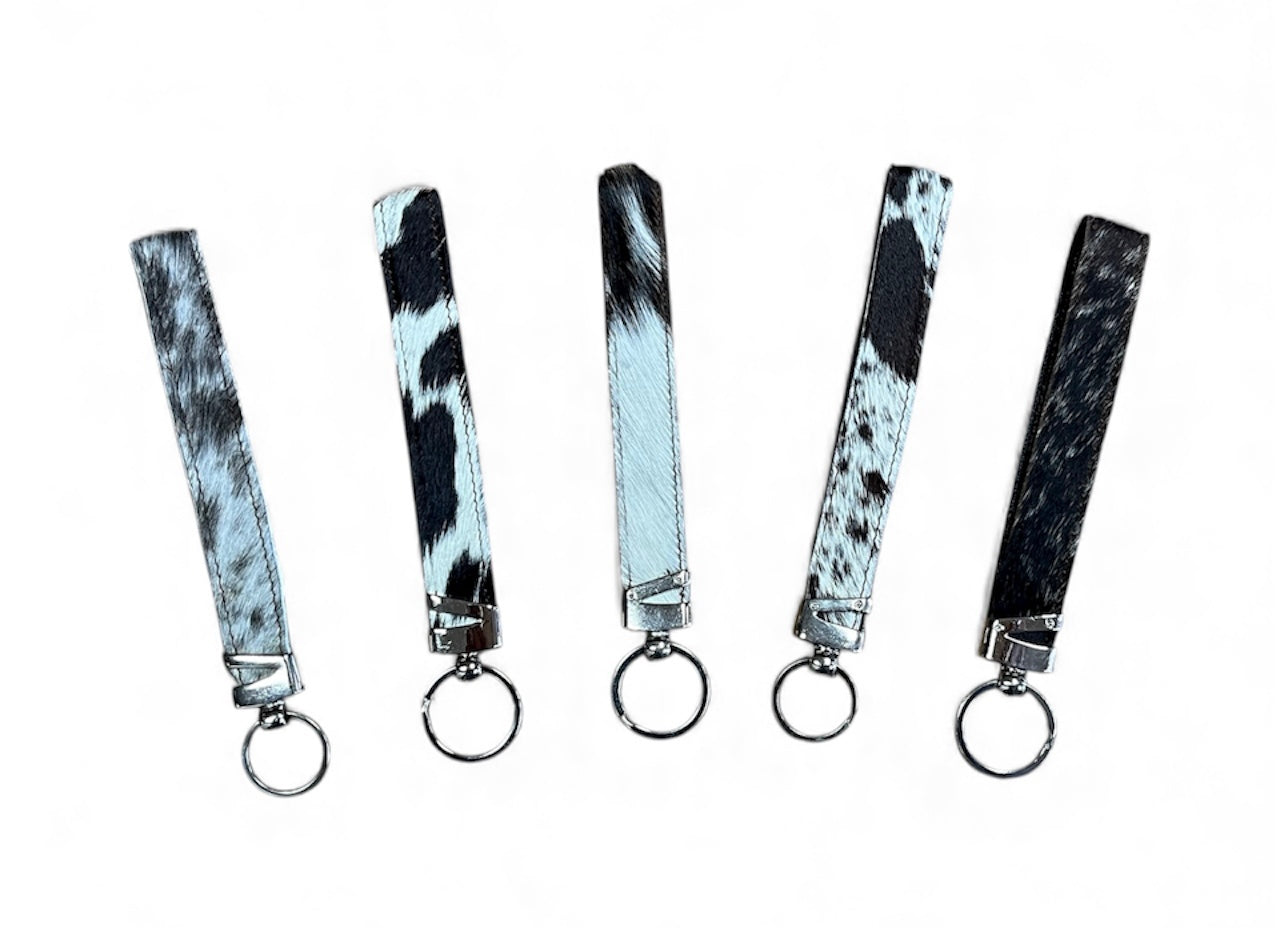 Western Cowhide Long Keychain