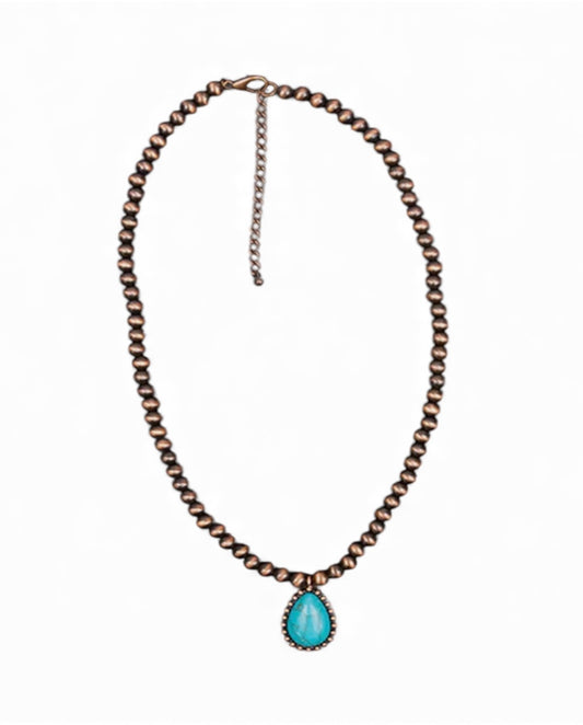 Beaded Turquoise Stone Necklace