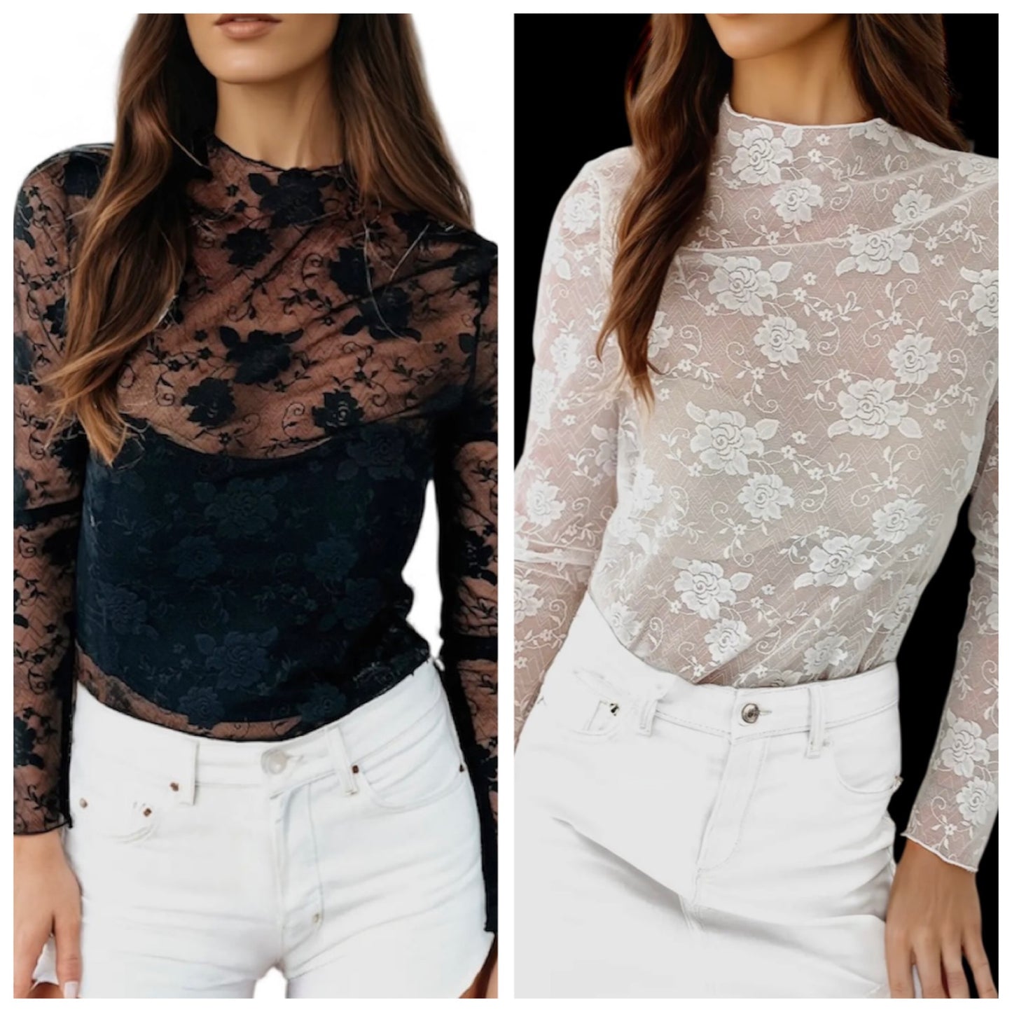 Floral Lace Mesh Top
