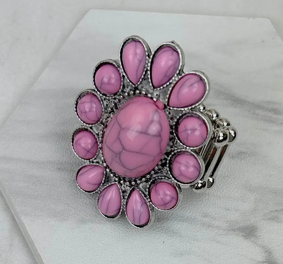 Pink Turquoise Stretch Ring