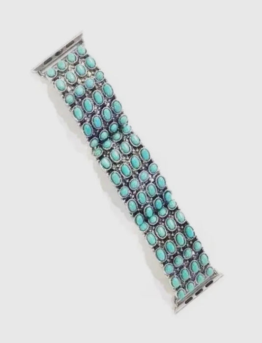 Western Turquoise Stretch Apple Watch Band