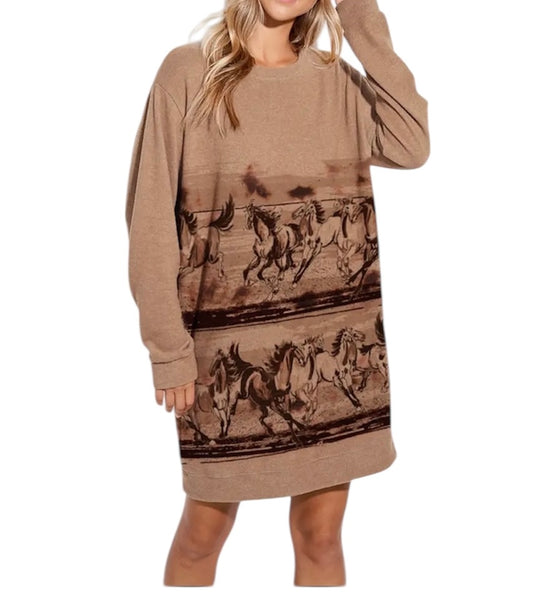 Western Horse Print Dress