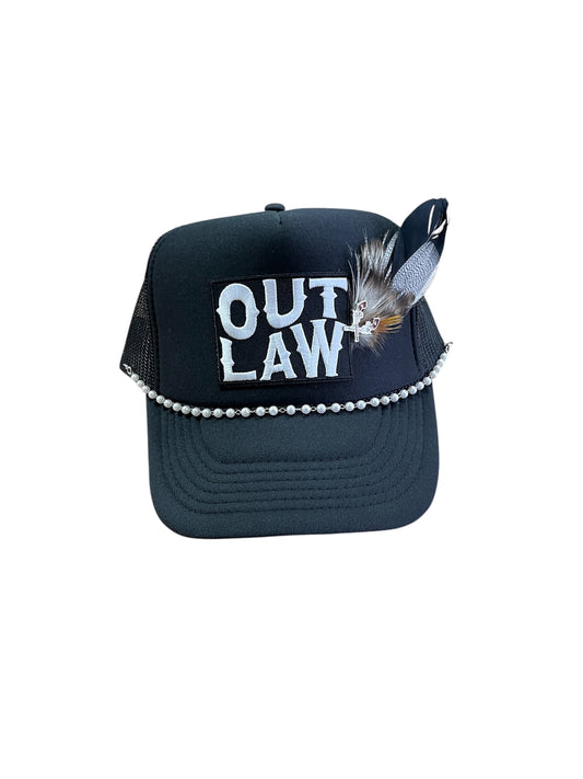 Custom Trucker Hat-Outlaw (includes hat chain)