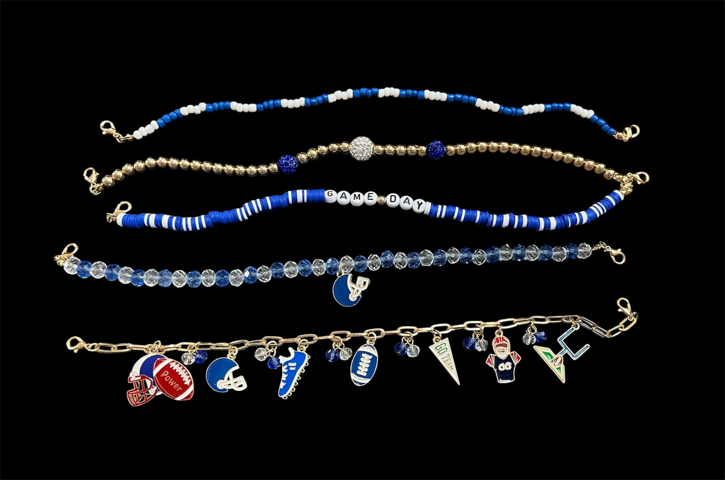 Blue & White Sports Themed Trucker Hat Chains
