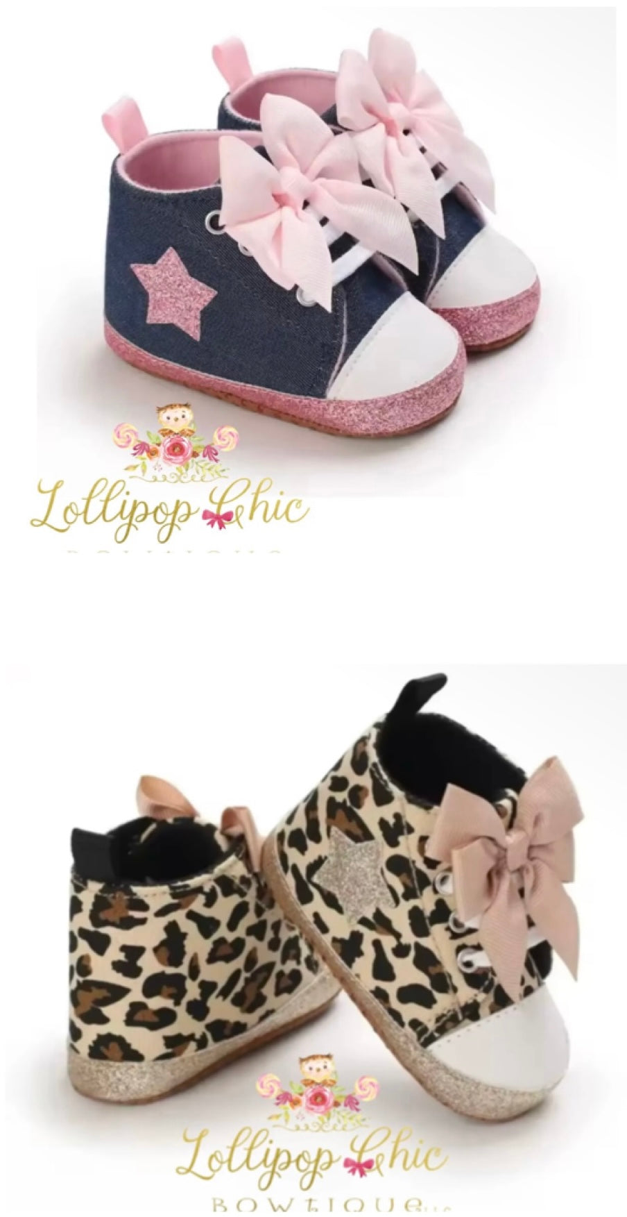 Baby Girl Bow Sneakers First Walker Crib Shoes