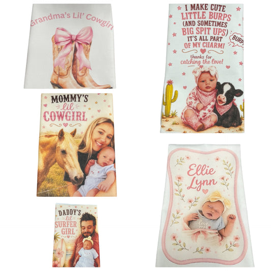 Pre-Order Custom Burp Cloths