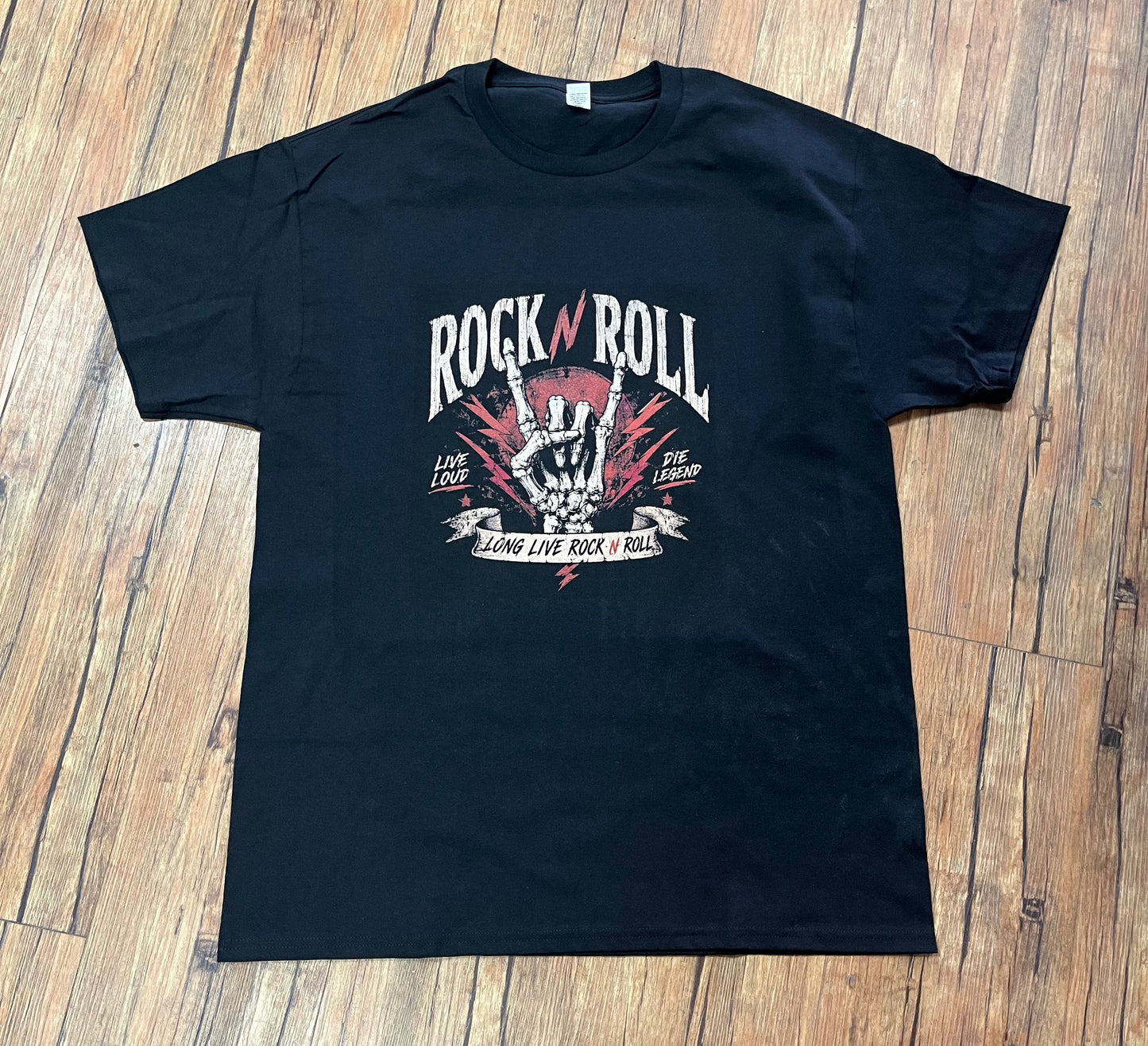 Custom T-Shirt Rock N Roll Skeleton Hand