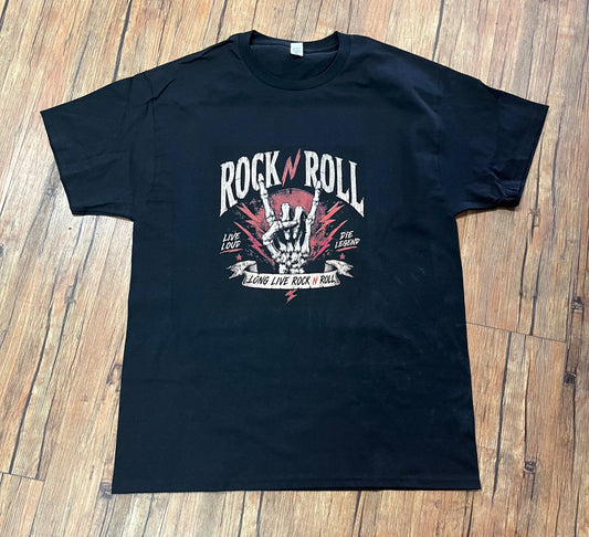 Custom T-Shirt Rock N Roll Skeleton Hand