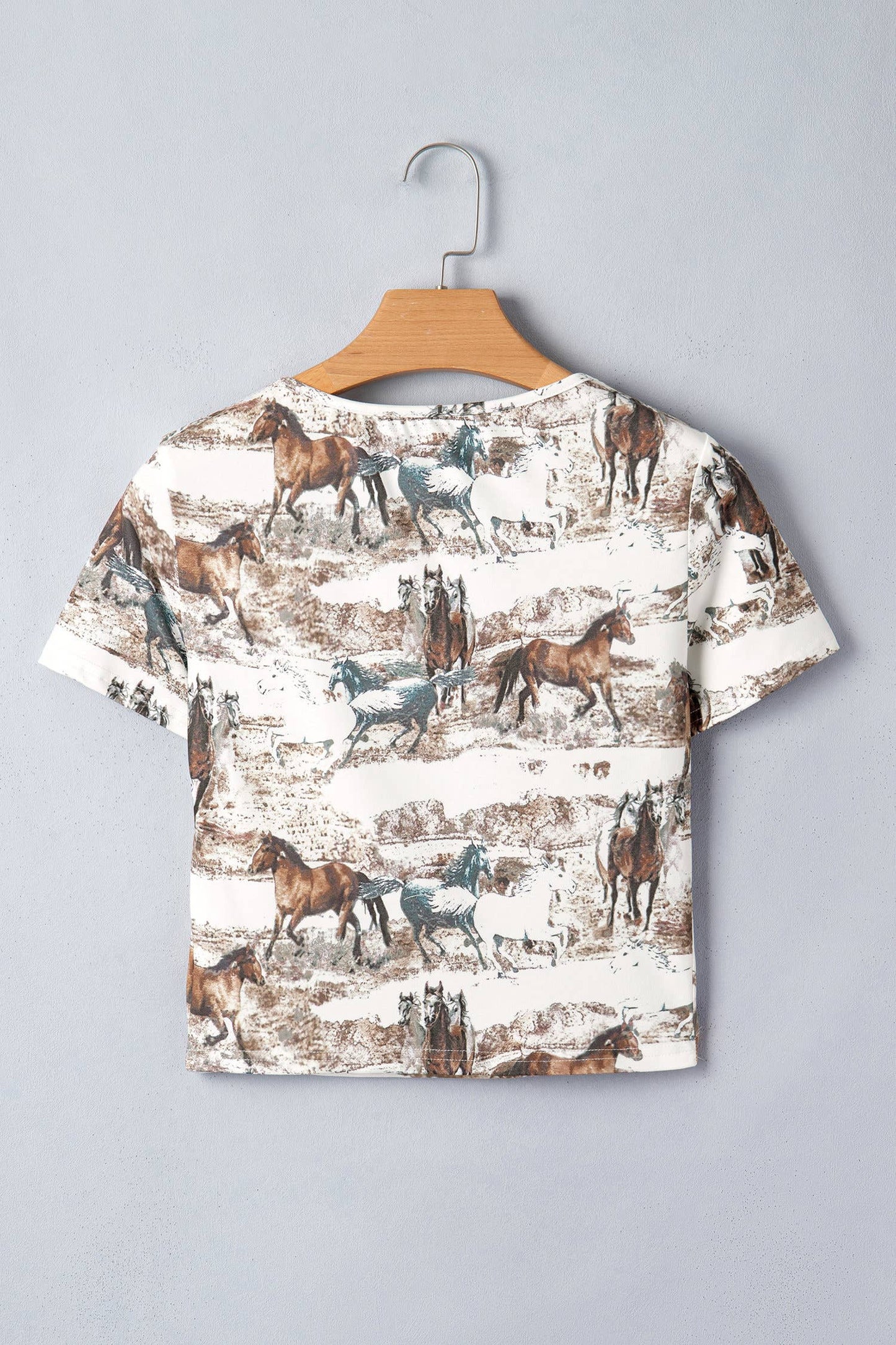 Western Galloping Horses Printed Slim Fit T Shirt (S-XL)