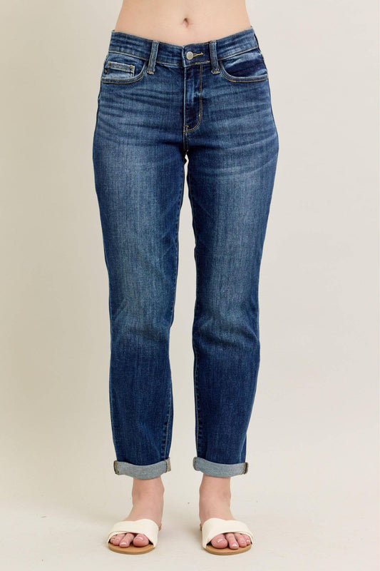 Judy Blue Classic Mid Rise Cuffed Boyfriend