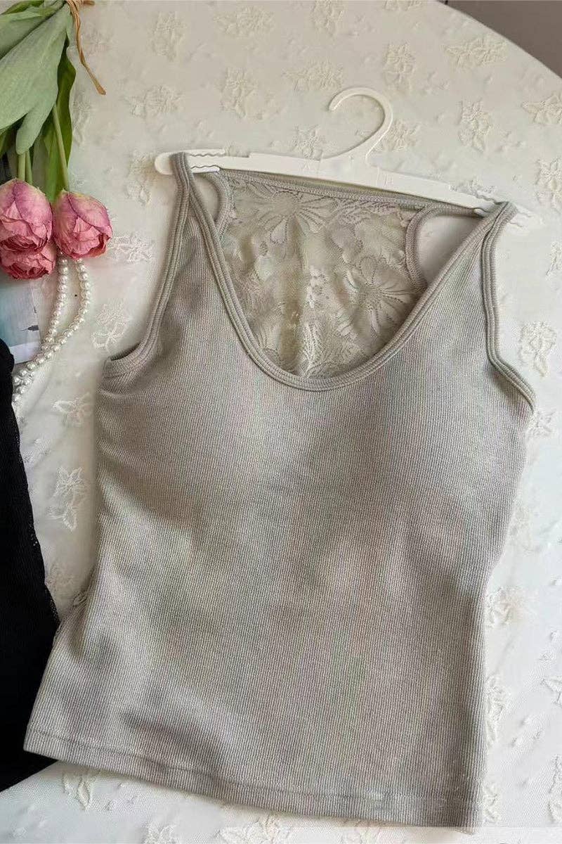 Lace-Back Tank Top