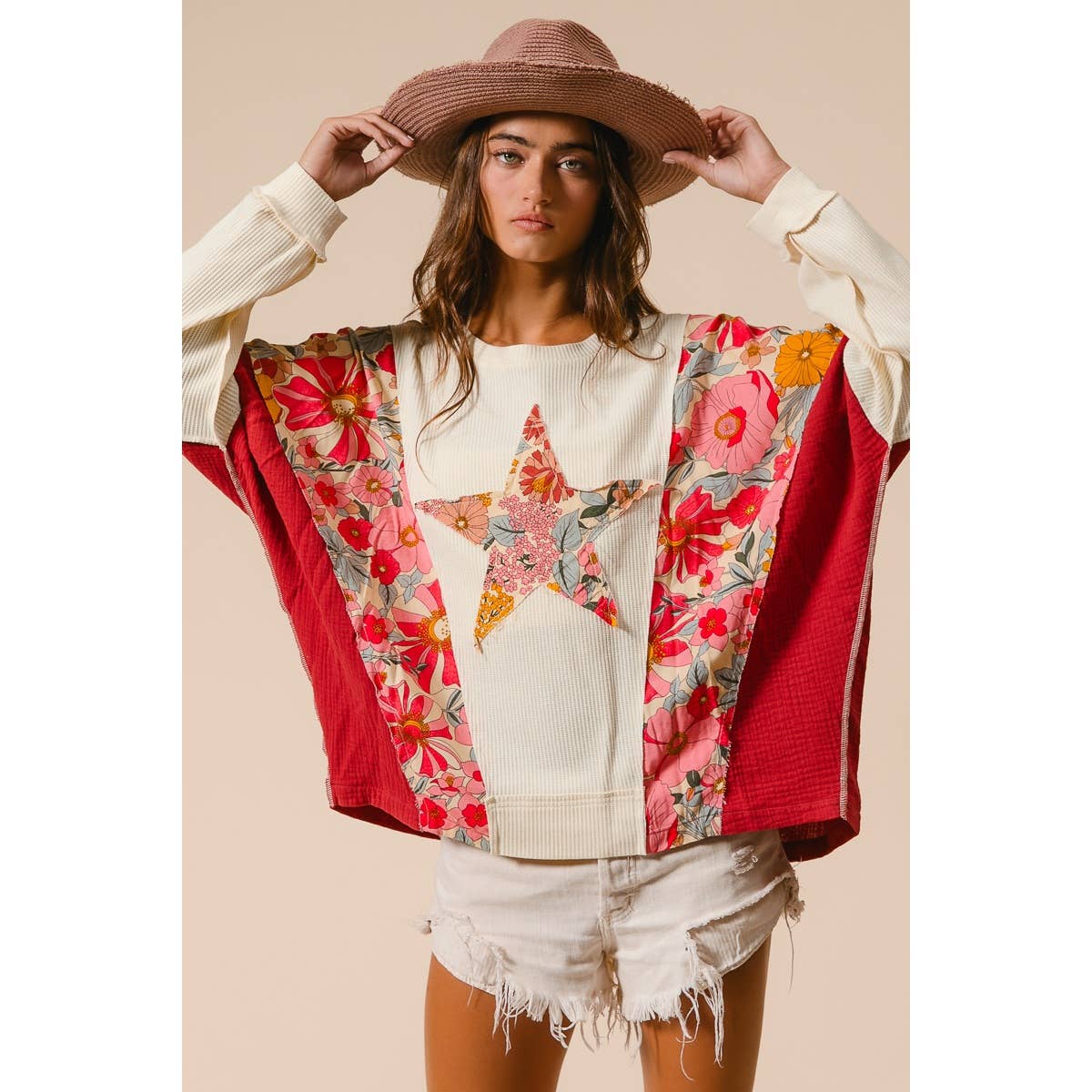 KNIT AND PRINT MIXED AND MATCH TOP