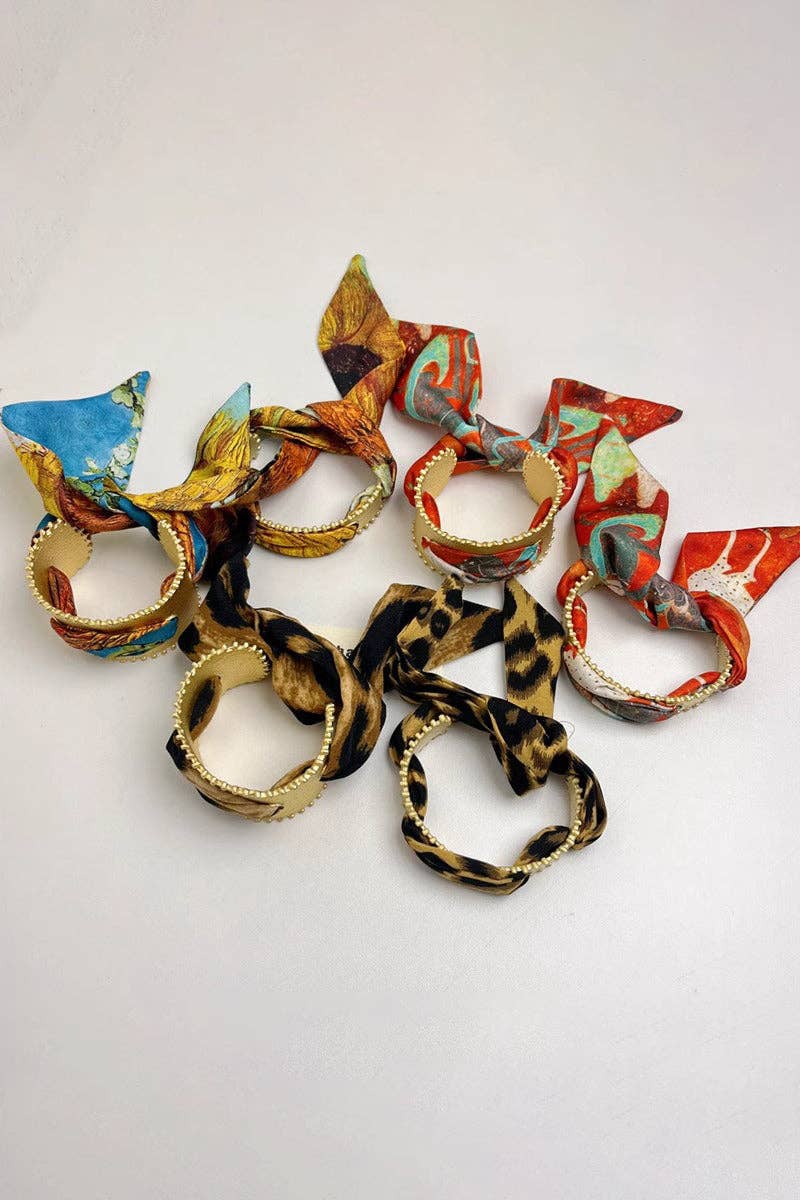 Patterned Scarf Inspired Wide Cuff Bracelet