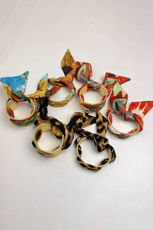 Patterned Scarf Inspired Wide Cuff Bracelet