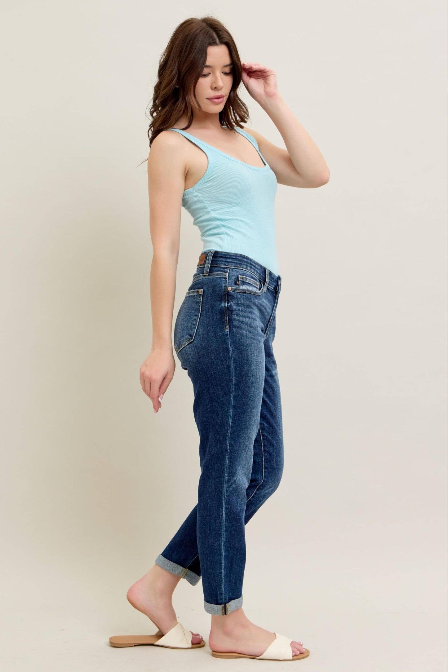 Judy Blue Classic Mid Rise Cuffed Boyfriend