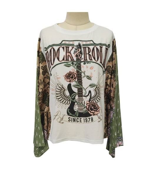 Western Horses Country Rock Graphic Kimono Sleeves Tees